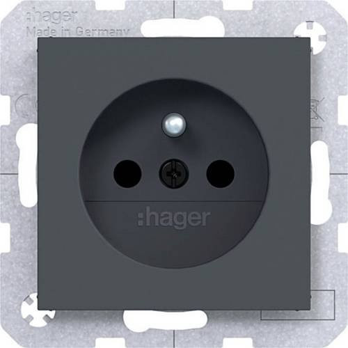Hager Schutzkontakt-Steckdose in Anthrazit matt WAS1600AT - Bild 1