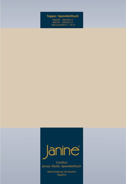 Janine Topper Spannbetttuch Elastic Jersey aus Baumwolle in Beige - Bild 1