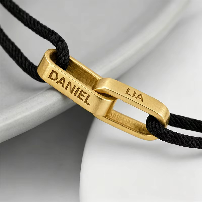 Armband Edelstahl, Seilkette, personalisierter Name, Unisex - Bild 2