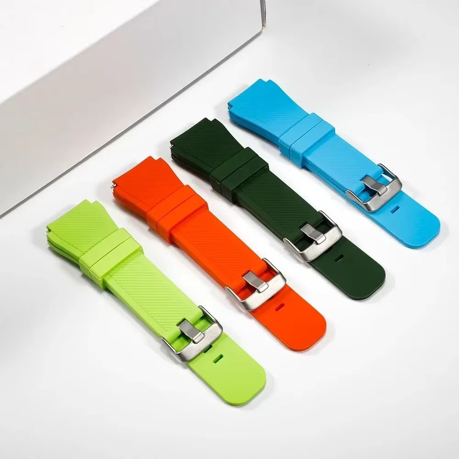 Uhrenarmband Silikon, 22 mm, Schwarz, Unisex - Bild 2