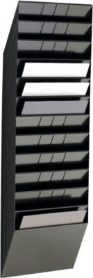 Durable Prospektspender Flexiboxx 12 für A4 quer, 12 Fächer, schwarz - Bild 1