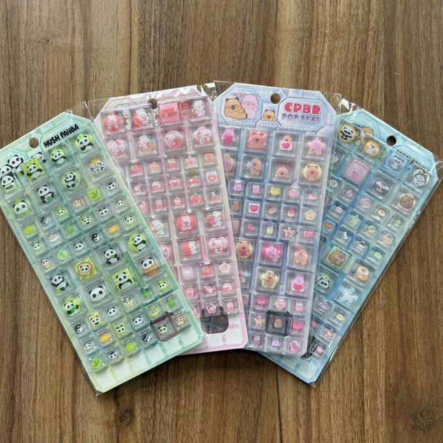 Kawaii Tier-Aufkleber mit Glitzersteinchen in Multicolour für dein DIY-Scrapbook und Notizbuch, 4 Stück von RecordingYourLife Store - Bild 1