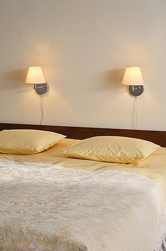 Jotex LASSE Wandlampe im 2er-Pack verchromt mit beige Stoffschirm und E14 Fassung - Bild 1