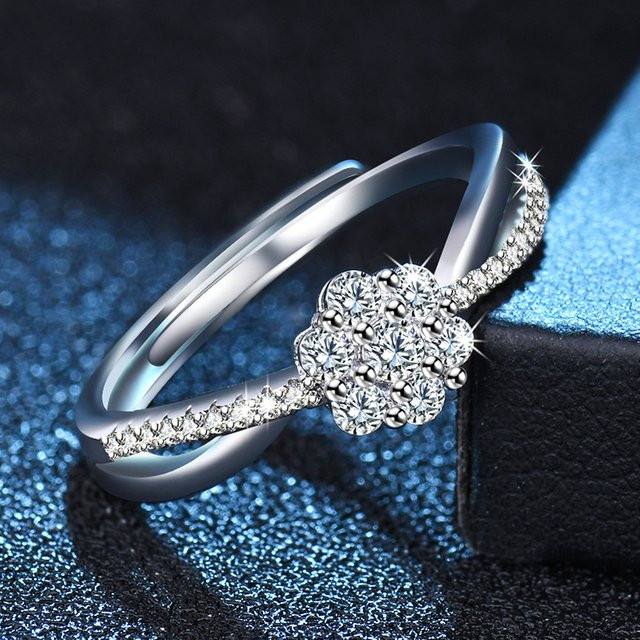 YDSMOSO Ring 925 Silber, Moissanit, Damen - Bild 1