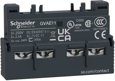 Schneider Electric GVAE11TQ Hilfsschalter, 20 Stück, grau - Bild 1