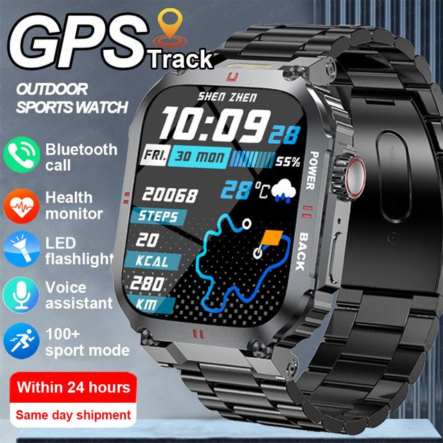 ChiBear Smartwatch, GPS, Bluetooth, Grau, Herren - Bild 1
