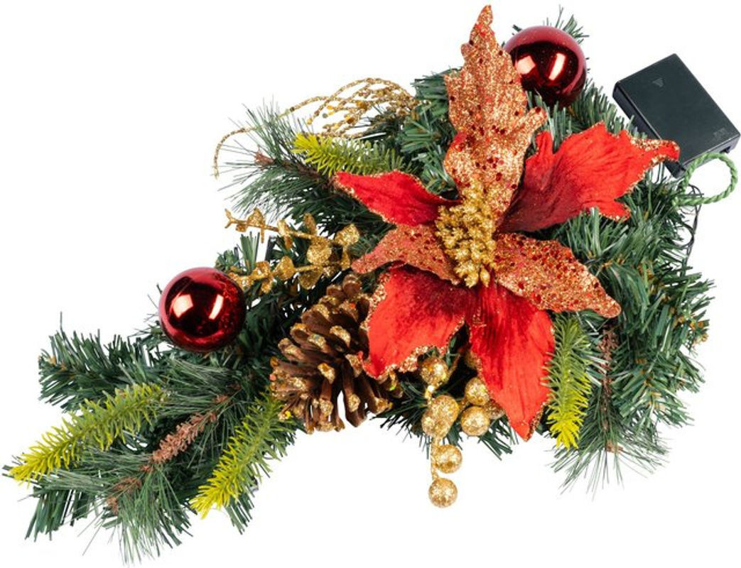 LED-Wandschmuck von MODERNE HAUSFRAU in unregelmäßiger Form mit Sternen und Blättern für Weihnachten und Advent in Grün, Rot oder Mehrfarbig zur Wandmontage - Bild 1