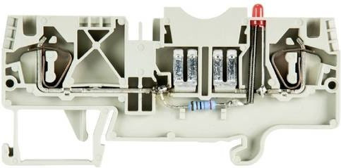 Wieland Electric 56.704.5355.0 Sicherungsklemme mit Federzuganschluss in Grau, 100 Stück - Bild 1