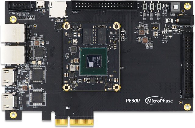 Mikrophase PE300 Xilinx FPGA Entwicklungsboard Artix-7 Kernplatine mit PCIe-Schnittstelle in Schwarz - Bild 1