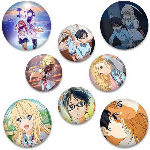 Mesuca Brosche Anime Your Lie In April, Weißblech - Bild 1