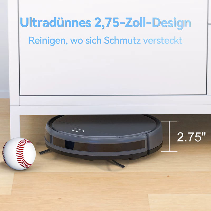 INSE 3-in-1 Roboter-Staubsauger mit Selbstreinigungsfunktion und abnehmbarem Wischmopp in Schwarz für Teppiche und Tierhaare - Bild 8