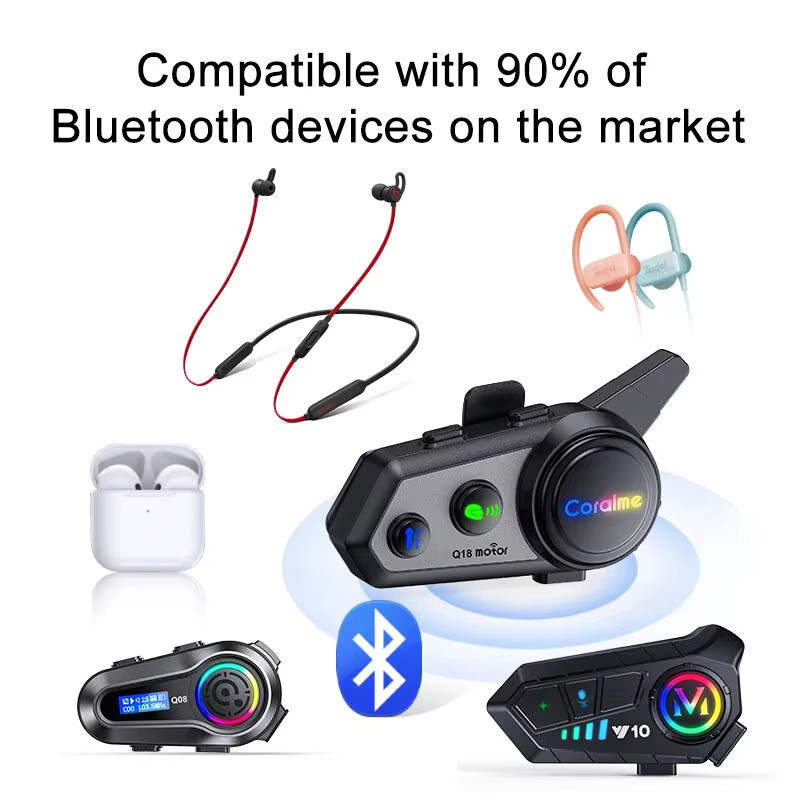 XINOWY Q18 Motorradhelm-Headset Bluetooth-Gegensprechanlage für 2 Personen, IPX6 wasserdicht, Schwarz - Bild 4