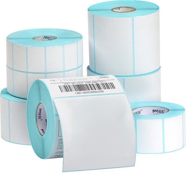 TMZ Thermopapieraufkleber in Weiß für Barcode, SKU-Etikett und Preisschilder, selbstklebend, wasserfest und ölbeständig, 1 Rolle - Bild 1