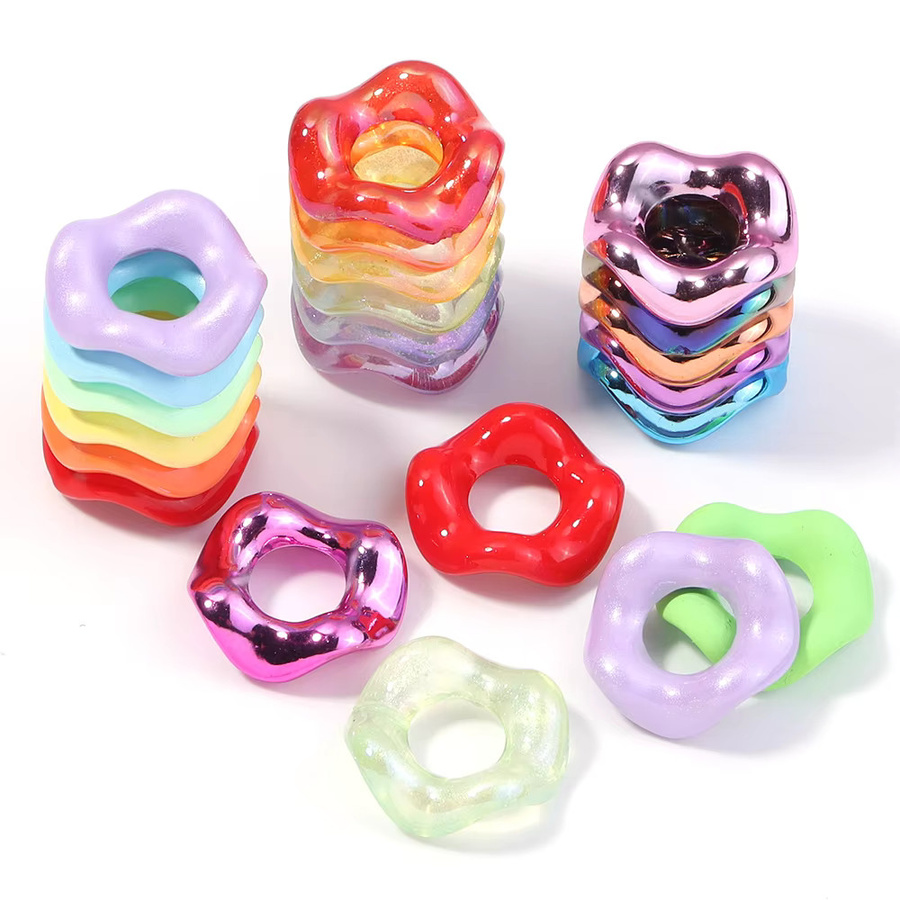 Louleur Perlen, Acryl, Donut Spacer, 16 mm, Candy Farbe - Bild 3