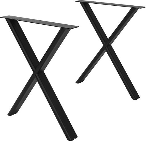 ML-DESIGN Tischbeine 2er Set X-Form aus Stahl in Schwarz Matt, Tischgestell für Esstisch und Schreibtisch, B/T/H: 60 x 72 cm - Bild 1