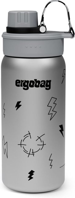 ergobag Edelstahl Trinkflasche Kollektion 2026 Gewitter in Black/Silver, 0,7 l - Bild 1