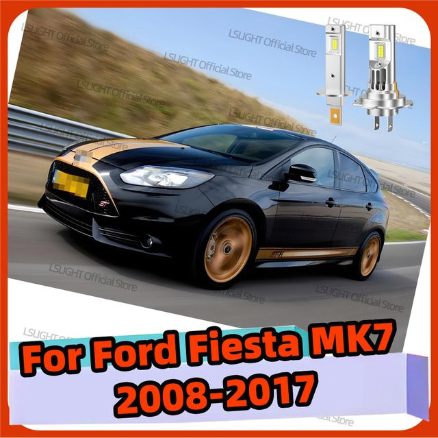 LSLIGHT CSP LED Scheinwerfer für Ford Fiesta MK7 2008-2017, 30000LM, 6000K, Silber - Bild 1