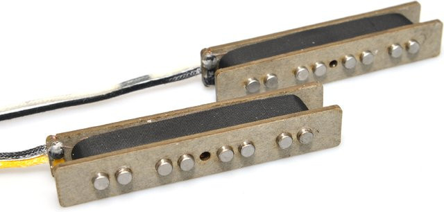 Alnico 5er-Set JB Bass Pickup für 4-Saiter Bass in Hals- und Steg-Konfiguration, Farbe: Silber - Bild 1