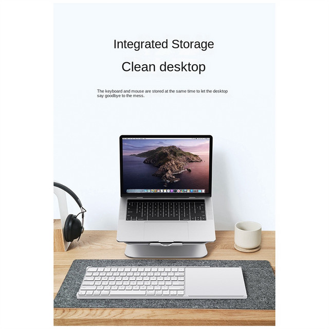 Supernew 2-in-1 Standfachrahmen für Apple iMac Magic Keyboard Touch ID Magic Trackpad in Weiß - Bild 1