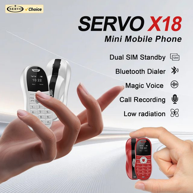SERVO X18 Mini Sportwagen Mobiltelefon in Rot mit 2G GSM, Anrufaufzeichnung und Dual-SIM-Standby als Kinderhandy - Bild 1