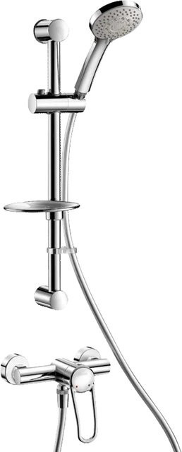 Delabie Duschsystem EHM 2739EPS Securitouch mit Einhebelmischer und Handbrause, Wandmontage, Chrom - Bild 1