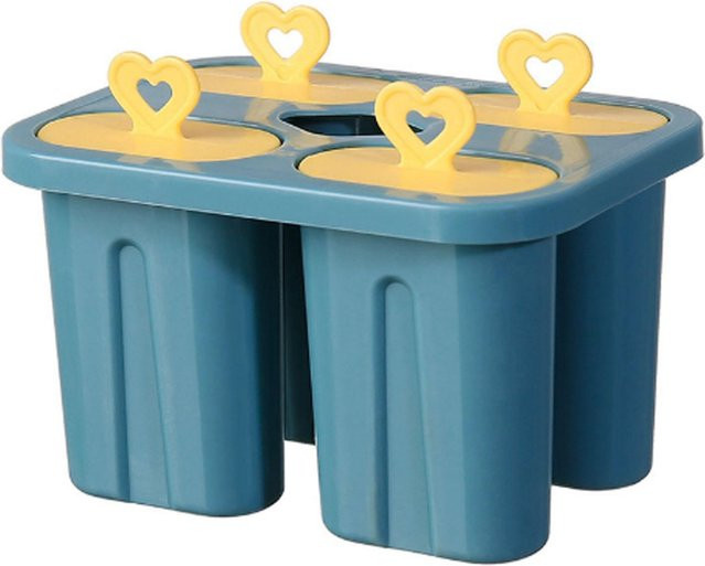 GoolRC 4er Eisform Set aus Kunststoff für Eis am Stiel in Beige und Blau - Bild 1