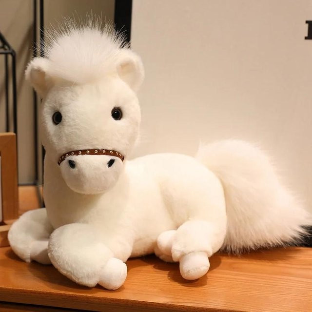 Yiran toy Pony Plüschtier, Weiß, 45cm - Bild 1