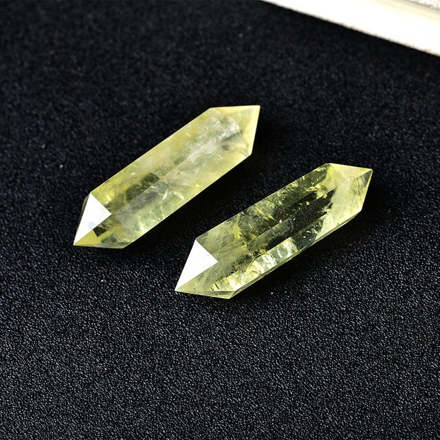 RYCRYSTAL Natürlicher Citrin-Kristall in Gelb, sechseckig und doppelt abgeschlossen als Zauberstab für Meditation und Reiki - Bild 1