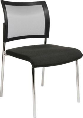 Topstar Besucherstuhl 4-Fuß Netz ohne Armlehnen im 2er-Set Schwarz - Bild 1