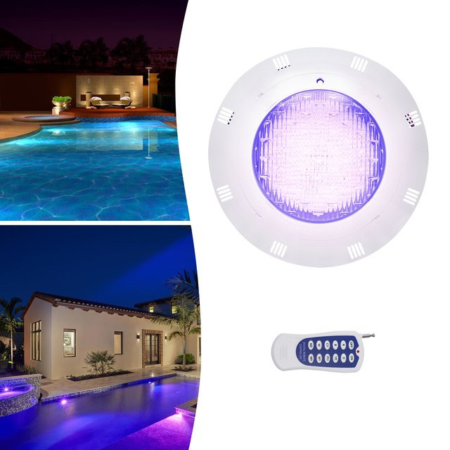 Dimmbare LED-Poolbeleuchtung RGB Unterwasserstrahler mit 45 W und IP68 Schutz, farbwechselnd und rund für den Garten - Bild 1