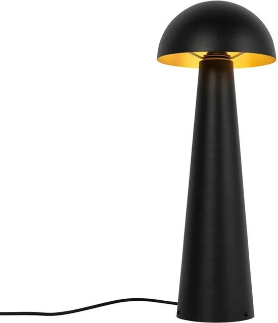 QAZQA Außenstehleuchte Pilz Design in Schwarz aus Stahl mit E27 Fassung, Höhe: 65 cm - Bild 1