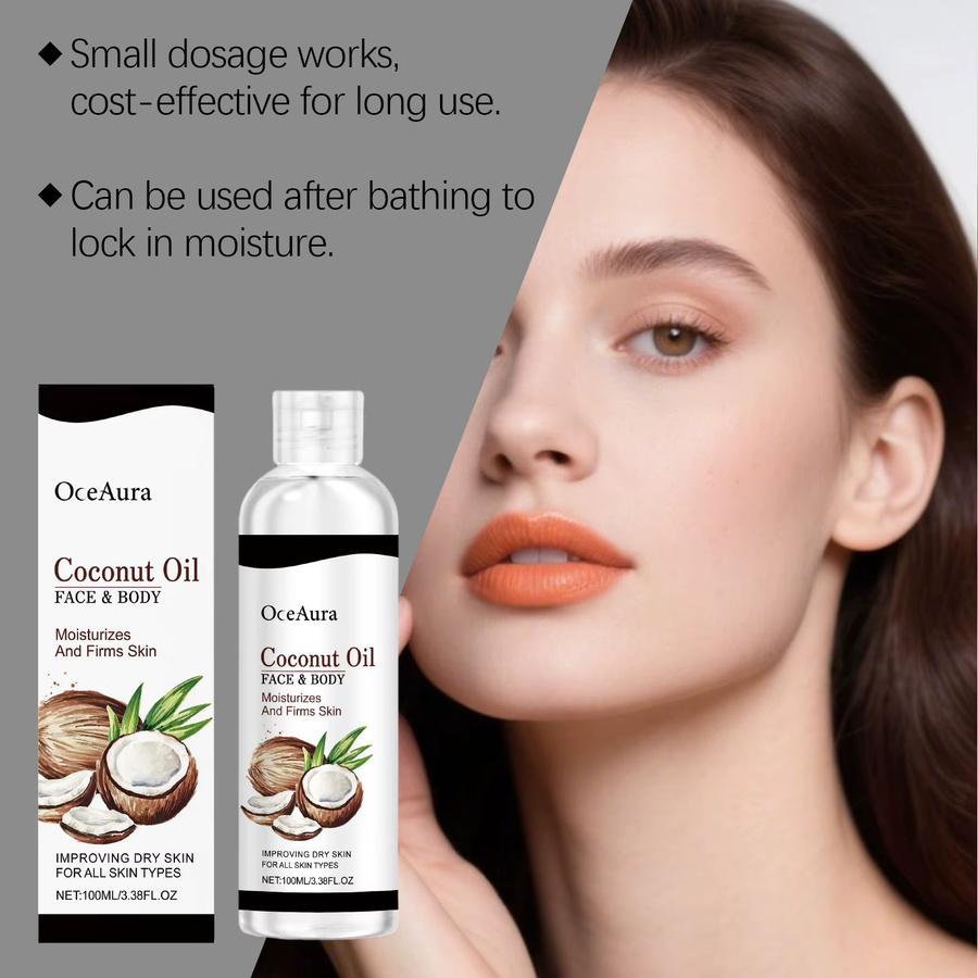 OceAura Kokosöl-Körperöl, 100 ml, für Gesicht und Körper, trockene Haut - Bild 2