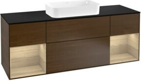V&B Waschtischunterschrank Finion Wandbeleuchtung in Eiche, Breite: 160 cm, Höhe: 50,1 cm, Tiefe: 50,1 cm - Bild 1