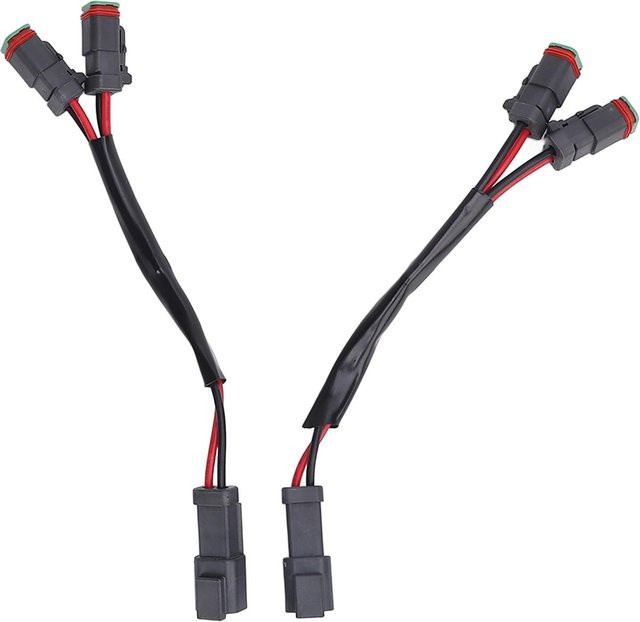 GoolRC 2 Stück DT Kabelbaumadapter Splitter Set aus Stecker auf Buchse für LED Arbeitsscheinwerfer in Schwarz - Bild 1