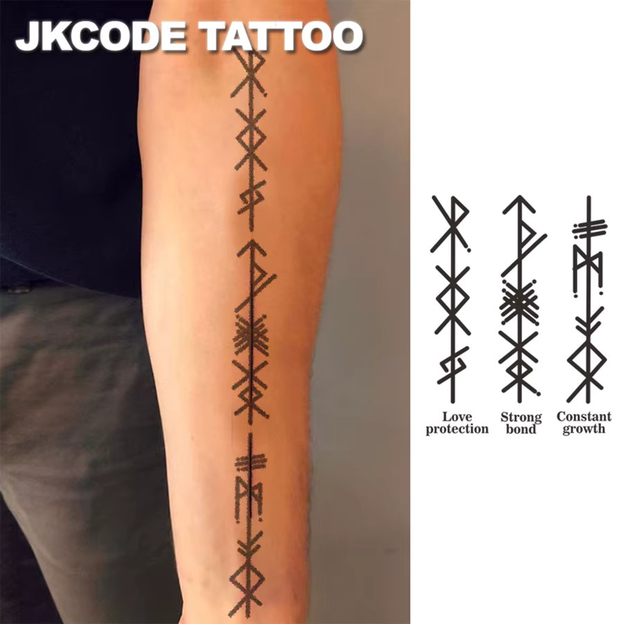 JKCODE TATTOO Kräuter-Tattoo, Wikinger-Stil, 3-teilig - Bild 2