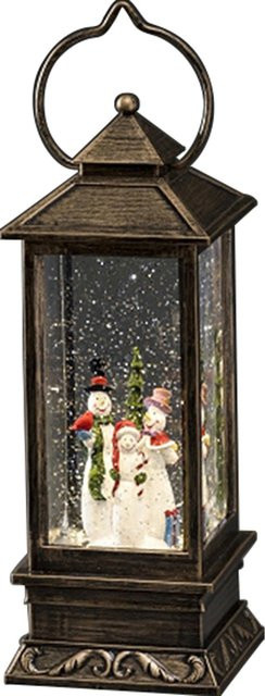 Konstsmide LED Schneelaterne Eckig mit Schneemännern in Warmweiß für die Adventszeit - Bild 1