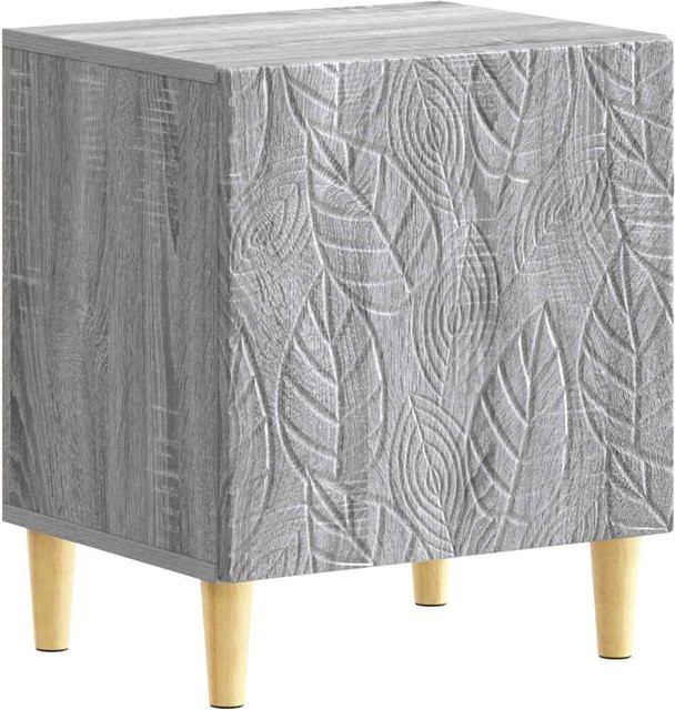 vidaXL Nachttisch in Grau Sonoma aus Holzwerkstoff und Eukalyptus, modern, B/T/H: 43 x 34,5 x 50 cm - Bild 1