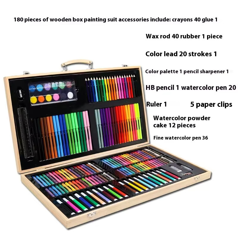 180-teiliges Ölpastell-Set mit Aquarell-Kreiden und Buntstiften in Mehrfarbig für Kinder ab 3 Jahren - Bild 2