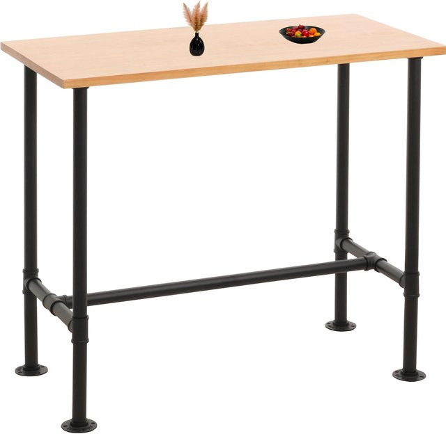MCW Bartisch N21 im Industrial Design aus Kiefernholz und Metall, Farbe Braun, B/T/H: 108 x 120 x 61 cm - Bild 1