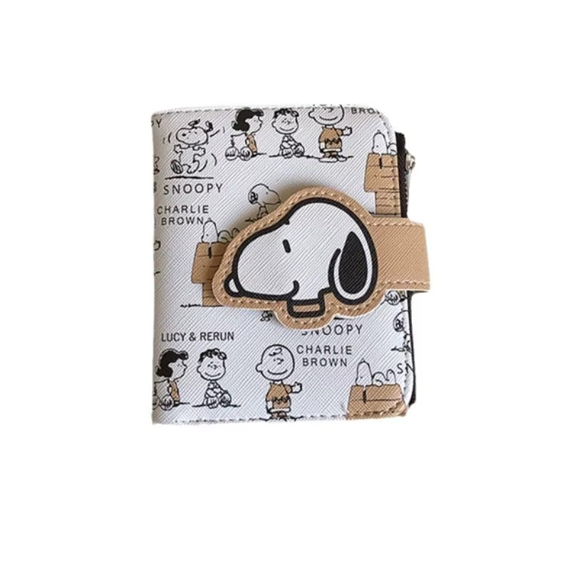 Bandai Snoopy Geldbörse, zweifach faltbare PU-Reißverschluss-Geldbörse - Bild 3