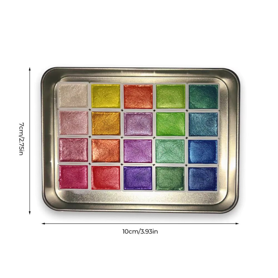 Aquarell Malerei Pigmente Set in Multicolor mit Perlglanz und Glitter für dekorative Blumenmalerei - Bild 2