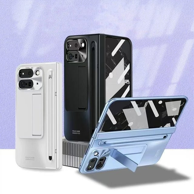 VYOPBC Schutzhülle für Google Pixel 11 Pro Fold 10 Pro Fold 9 Pro Fold mit Scharnierschutz, S Pen Halterung und Displayschutzfolie, Weiß - Bild 1
