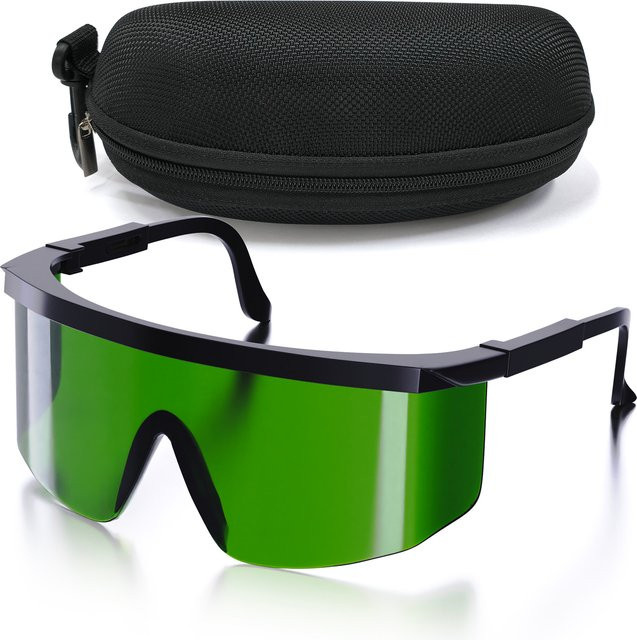 Ikeener Laserschutzbrille für IPL-Anwendungen, Wellenlängen 190nm-2000nm, grüne getönte Augen Schutzbrille für Kosmetikbetreiber - Bild 1