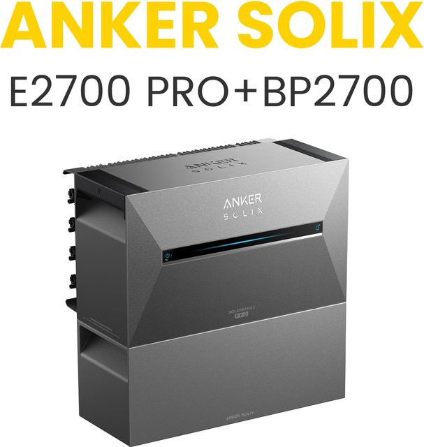 Anker SOLIX Solarbank 3 E2700 Pro Speicher mit BP2700 Erweiterungsbatterie, 5,4kWh, grau - Bild 1