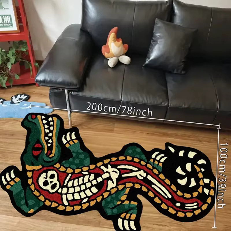 VIKAMA Krokodil-Teppich in Multicolour für Kinderzimmer und Wohnzimmer - Bild 4