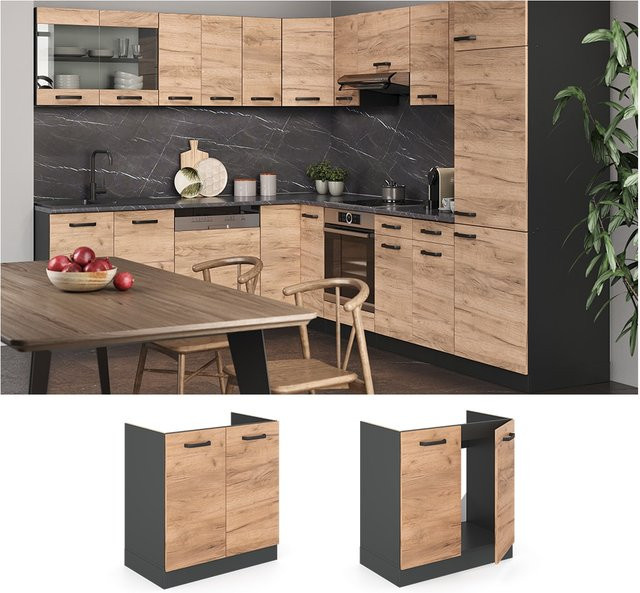 Vicco Spülenunterschrank R-Line Küchenschrank in Anthrazit mit einer Breite von 80 cm - Bild 1