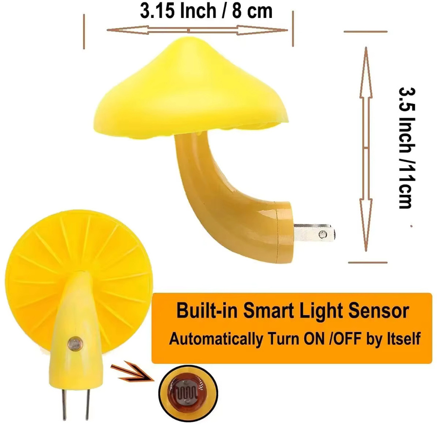 KDULIT Sensor-Pilz-Nachtlicht mit dimmbarer LED in Warmweiß für Schlafzimmer und Kinderzimmer - Bild 3