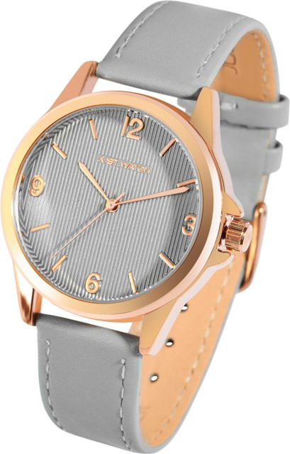 Just Watch Armbanduhr, Quarz, Edelstahl, Leder, 36 mm, Grau, Damen - Bild 1