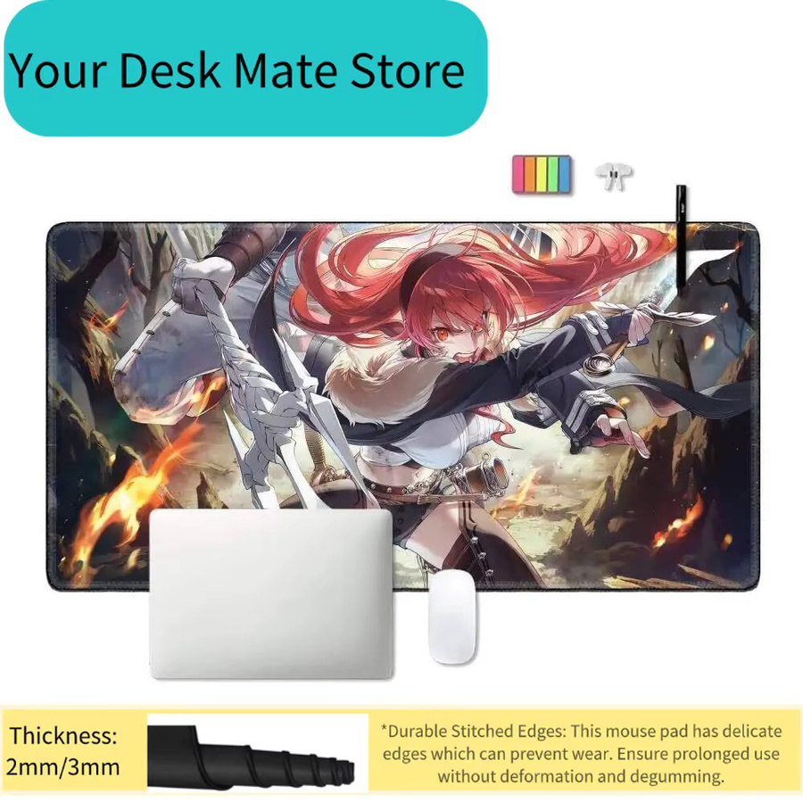 Potdemiel Anime Mushoku Tensei Gaming-Mauspad LockEdge Schreibtischunterlage in Schwarz und Multicolour - Bild 2
