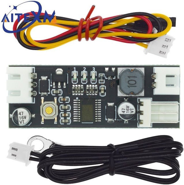 YANXD PWM Lüfter Temperatur Control Speed Controller Modul für Computer Chassis, 12V 0,8A DC, Schwarz - Bild 1